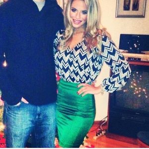 H&M Green Pencil Skirt